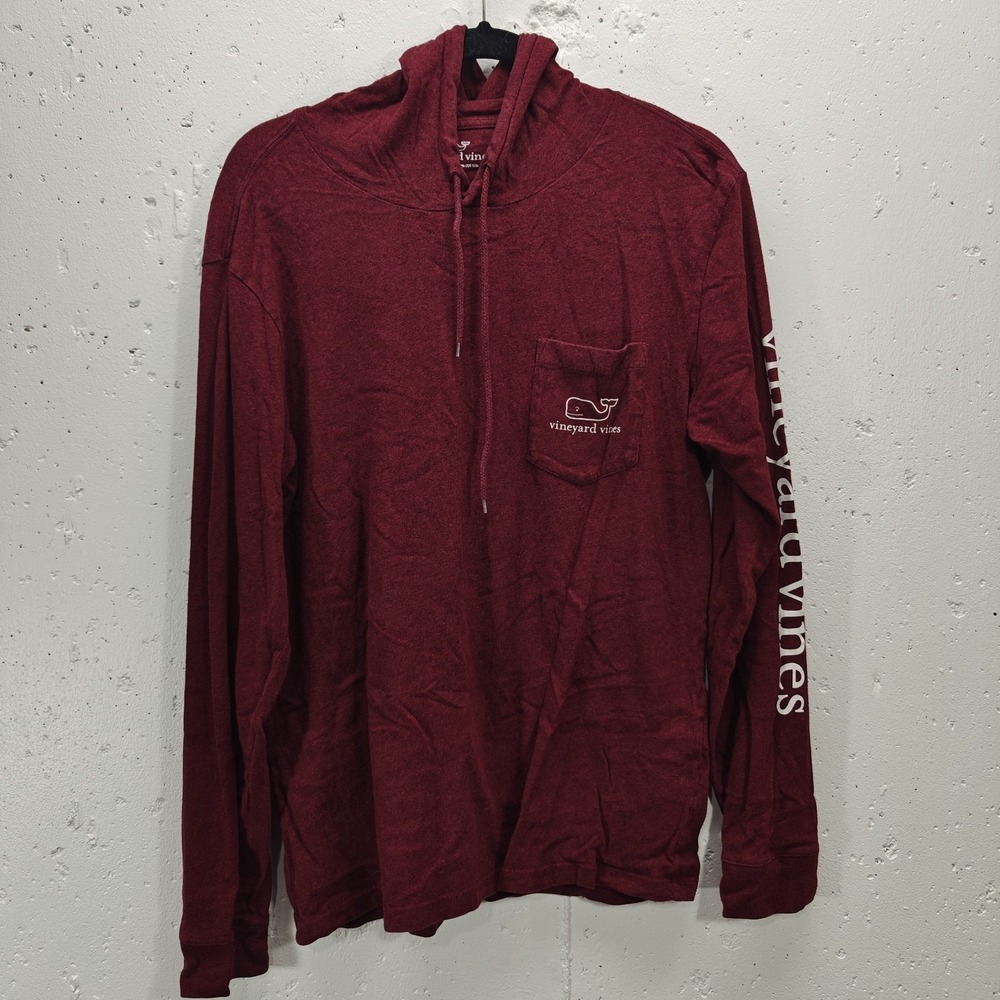 Vineyard Vines‎ Womens Small Maroon Hooded Long Sleeve T-Shirt Top Graphic Logo